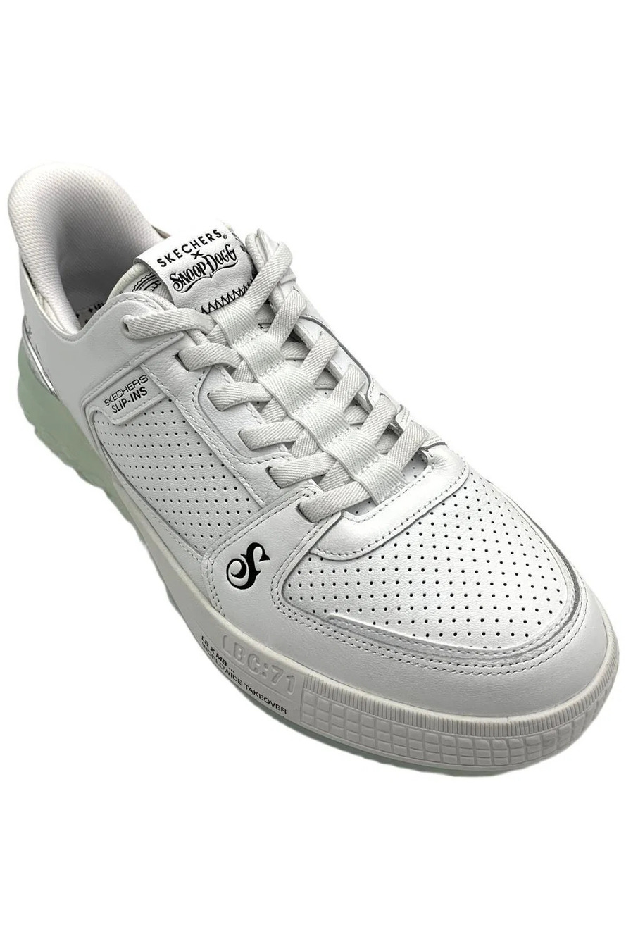 Skechers x Snoop Dogg Men's Snoop Sizzle Lace-Up Mid Sneaker White - Medium